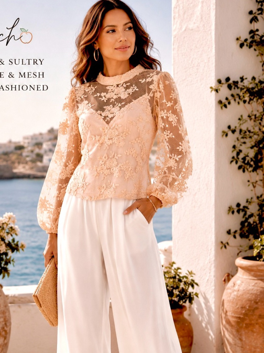 🧡Peach,Gorgeous & Sultry Tatted Lace & Mesh, Victorian-Fashioned Beauty,Size XL